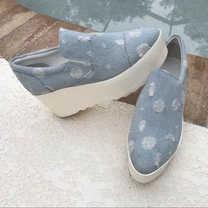 Kylie and Kendall Distressed Denim Sneaker/ Shoe.